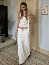 BXOXO Elegant Sequined Patchwork 3 Piece Set Women Basic Scarf+Square Collar Tank Tops+Ruched Long Skirt Matching Trend Suits